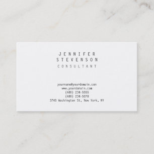 Carte de visite contemporain à la mode blanc clair