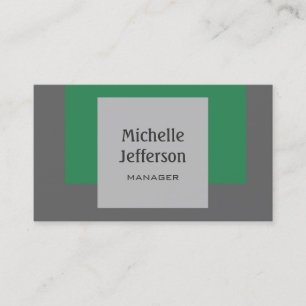 Carte de visite contemporain Sea Green Grey