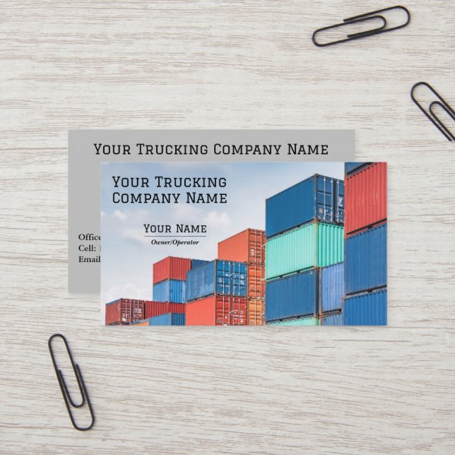 Carte De Visite Contenants / Camionnage (Devant/Arrière en situation)
