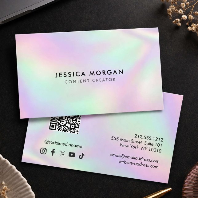 Carte De Visite Content Creator QR Code Minimalist (Créateur téléchargé)