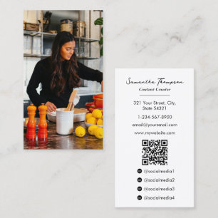 Carte De Visite Contenu de l'Influenceur du Cuisinier des aliments