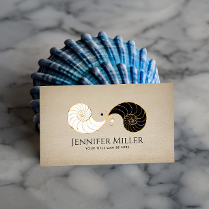 Carte De Visite Contour aurifère double spirale Nautilus Shell