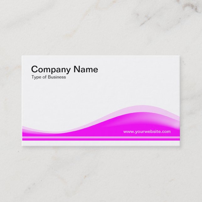 Carte De Visite Contour de vague - Magenta (Devant)