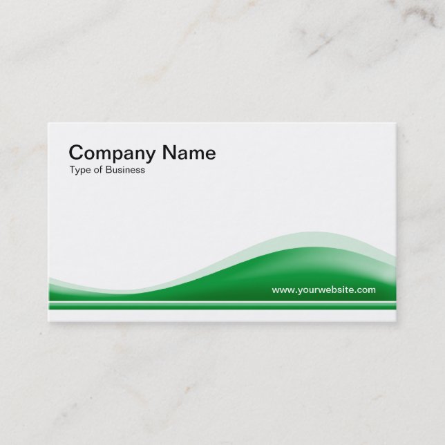 Carte De Visite Contour de vague - Vert épais (Devant)