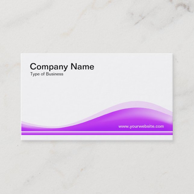 Carte De Visite Contour des vagues - Néon violet (Devant)