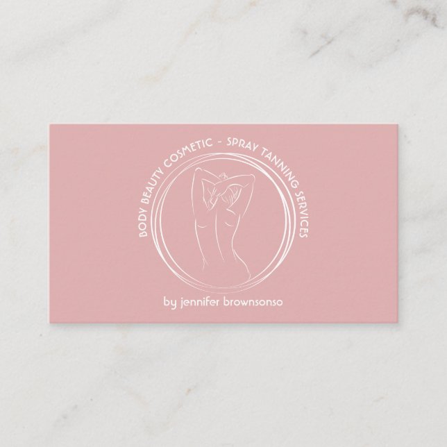 Carte De Visite Contouring du corps de femme rose (Devant)