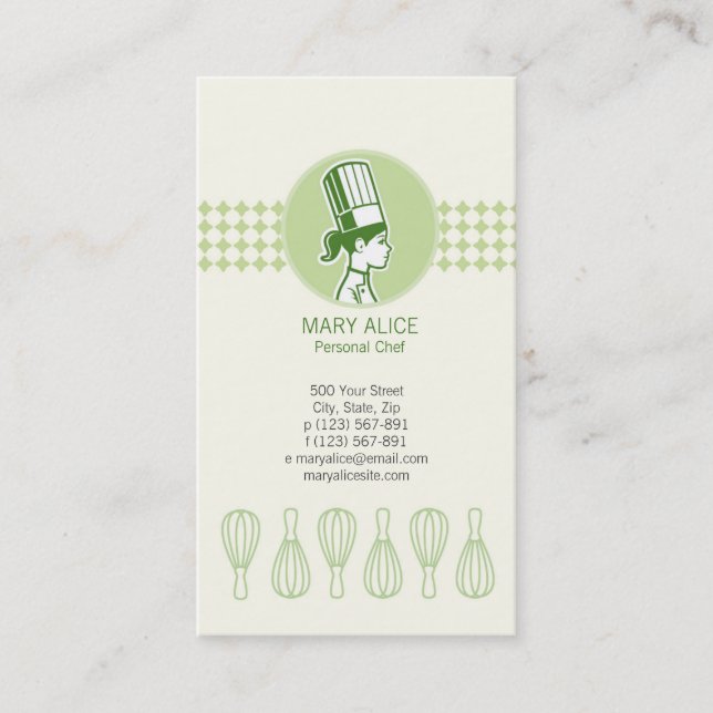Carte de visite Cook Baker (Devant)