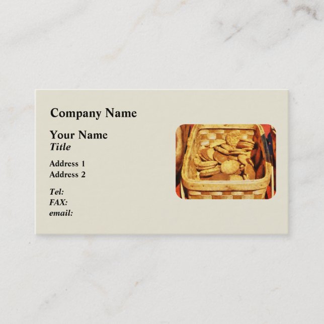 Carte De Visite Cookies au gingembre dans un panier (Devant)