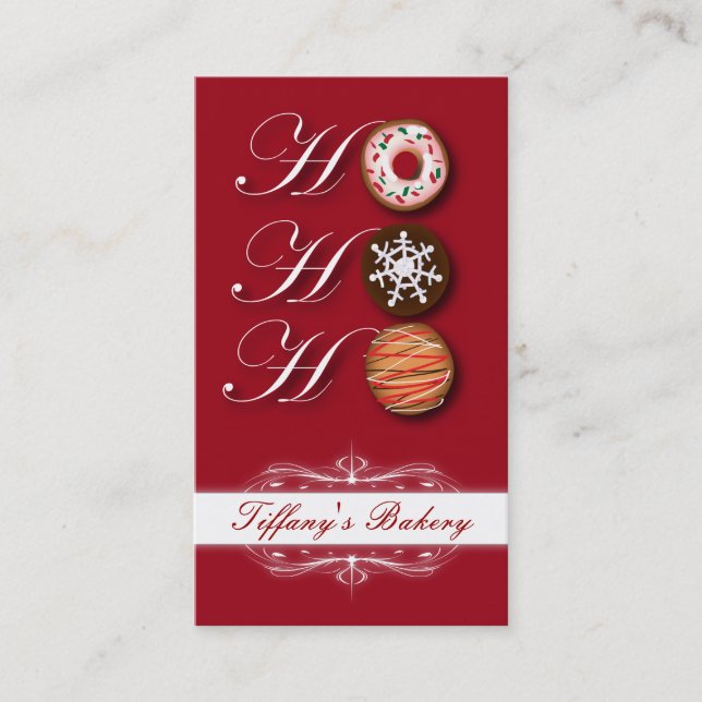 Carte De Visite Cookies de Noël HOHOHO Boulangerie Donut Doughnut (Devant)