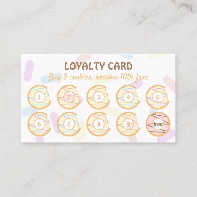Carte De Visite Cookies Doughnut Sweet Traitements Punch Loyalty B (Devant)