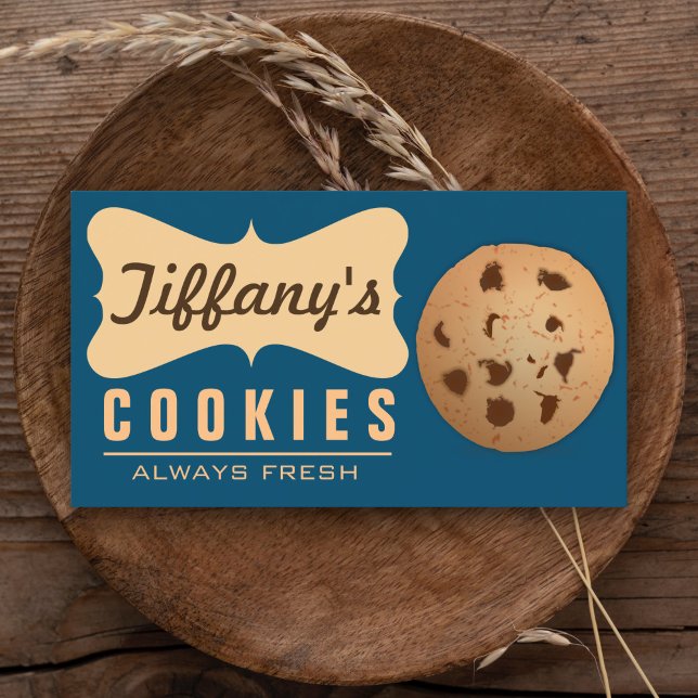 Carte De Visite Cookies Gourmet Faits Maison Cuits au Four Rétro V (Créateur téléchargé)