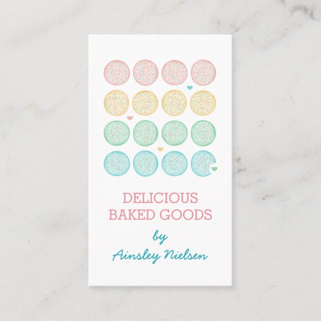 Carte De Visite Cookies Pastel Frosted | Boulangerie (Devant)