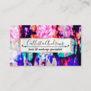 Carte De Visite Cool Abstrait Pink Blue Black Tie Dye Motif