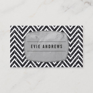 Carte De Visite COOL audacieux chevron motif feuille d'argent part