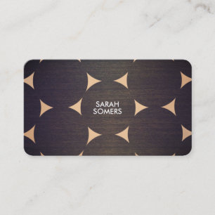 Carte De Visite Cool, bois moderne et Motif du cercle de cuivre