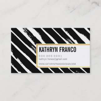 Carte De Visite COOL BRUSH STROKE bold mignon peint en or noir