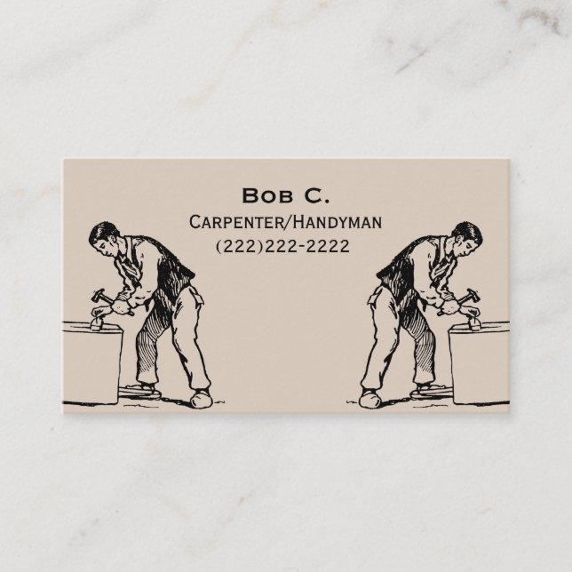 Carte De Visite Cool Carpenter Handyman Imprimer (Devant)