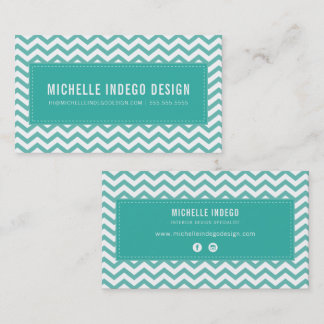 Carte De Visite COOL CHEVRON MOTIF preppy moderne jade vert