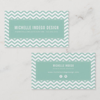 Carte De Visite COOL CHEVRON MOTIF preppy vert menthe moderne