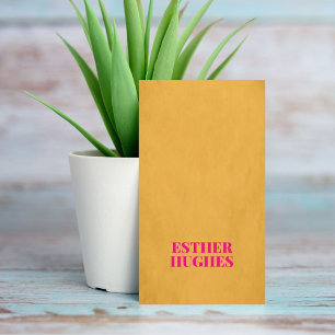 Carte De Visite Cool Chic Texture jaune rose Consultant