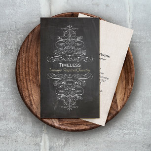 Carte De Visite Cool Chic Vintage Rustique Noir Chalkboard