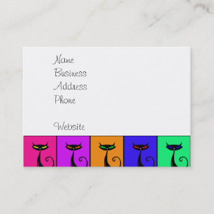 Carte De Visite Cool Colorful Kitty Cat Pop Art