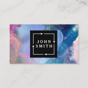 Carte De Visite Cool d'aquarelle multicolore moderne Abstrait