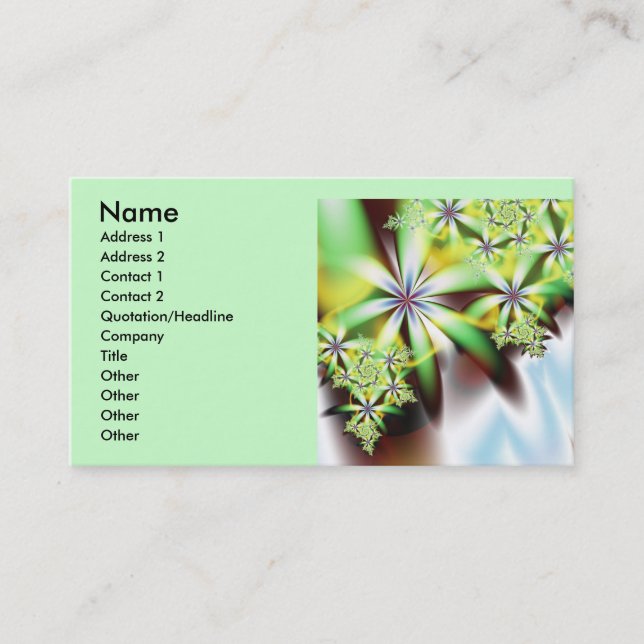 Carte De Visite Cool de cascade Art Fractal Abstrait (Devant)