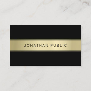 Carte De Visite Cool de design moderne Black and Gold Clean