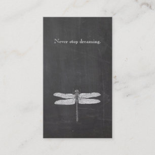 Carte De Visite Cool Dragonfly Rustic Nature Chalkboard