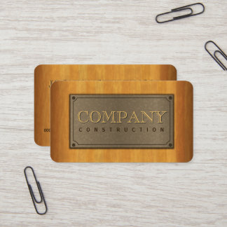 Carte De Visite Cool Faux Bois Métal Plaque et Bois