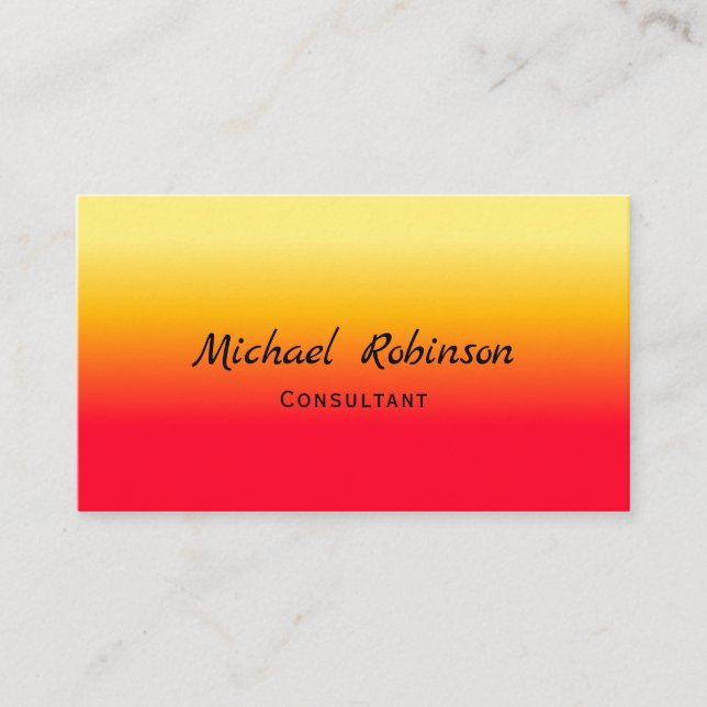 Carte De Visite Cool flamme rouge orange jaune Masculine coloré (Devant)