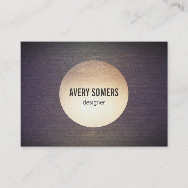 Carte De Visite Cool Gold Circle Emblem Wood Designer (Devant)