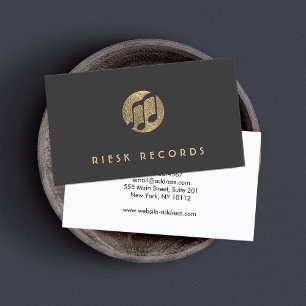 Carte De Visite Cool Gold Music Note Logo Musicien