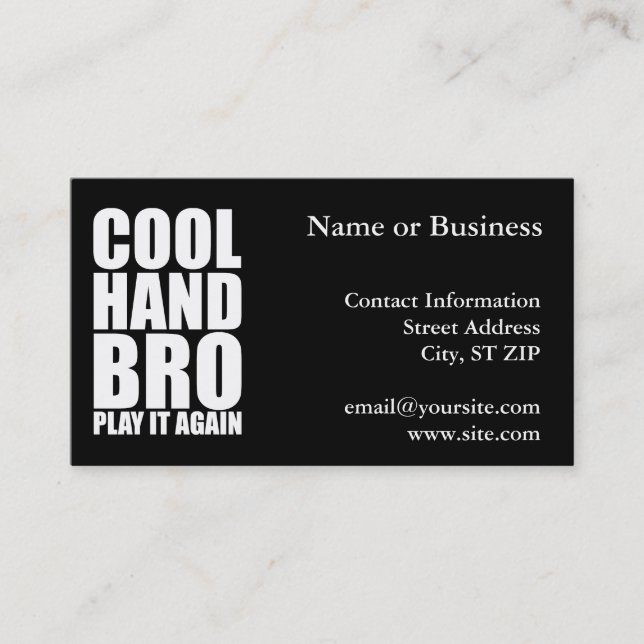 CARTE DE VISITE COOL HAND BRO JOUEZ LE ENCORE (Devant)