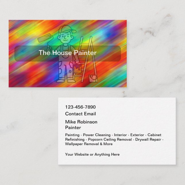 Carte De Visite Cool House Painter Business Cards (Devant / Derrière)