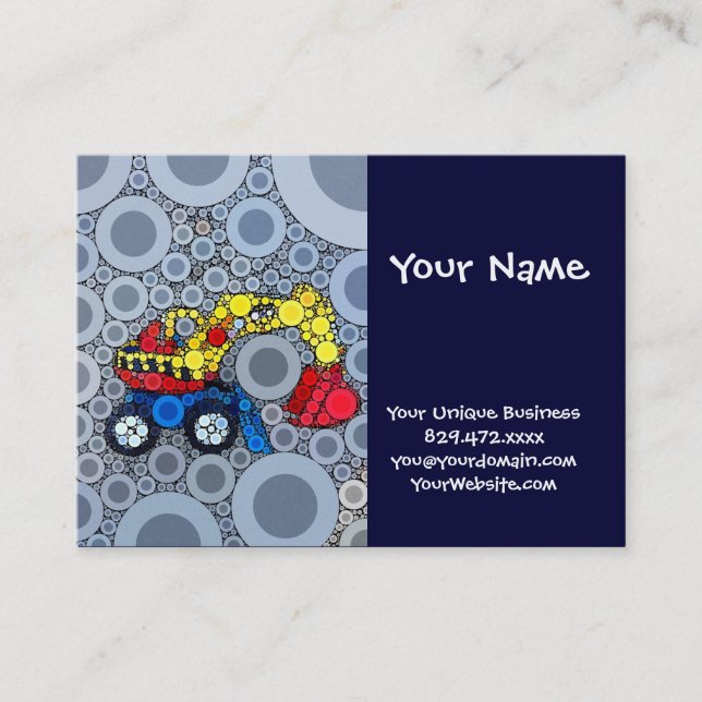 Carte De Visite Cool Kids Construction Truck Excavator Digger (Devant)