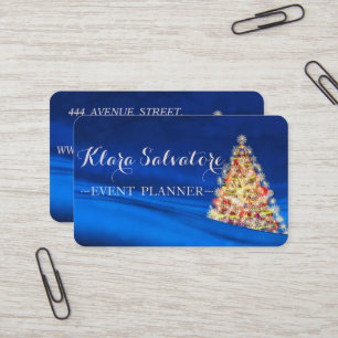 Carte De Visite Cool magnifique arbre d'éclairage bleu de Noël