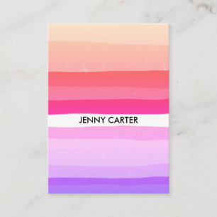 Carte De Visite Cool minimaliste à bandes colorées