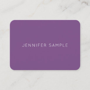 Carte De Visite Cool minimaliste élégant couleur violet profession