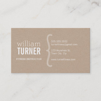 Carte De Visite COOL MODERN texte simple minimaliste éco kraft ten