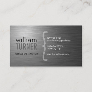 Carte De Visite COOL MODERN texte simple tendance acier inoxydable