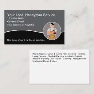 Carte De Visite Cool Moderne Handyman Services Nouveau