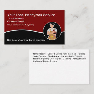 Carte De Visite Cool Moderne Handyman Services Nouveau