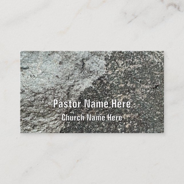 Carte De Visite Cool Moderne Rock Granite Église chrétienne Pasteu (Devant)