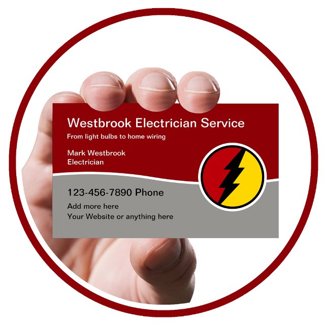 Carte De Visite Cool Moderne Service Électricien (Créateur téléchargé)