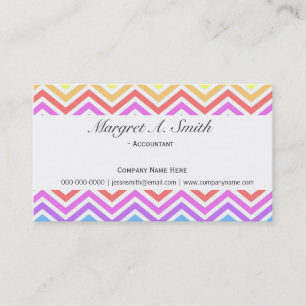 Carte De Visite Cool, moderne, tendance chevron arc-en-ciel coloré