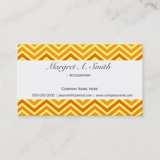 Carte De Visite Cool, moderne, tendance chevron jaune doré succès (Devant)