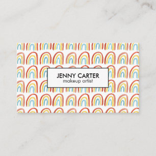 Carte De Visite Cool Motif d'aquarelle simple Rainbow