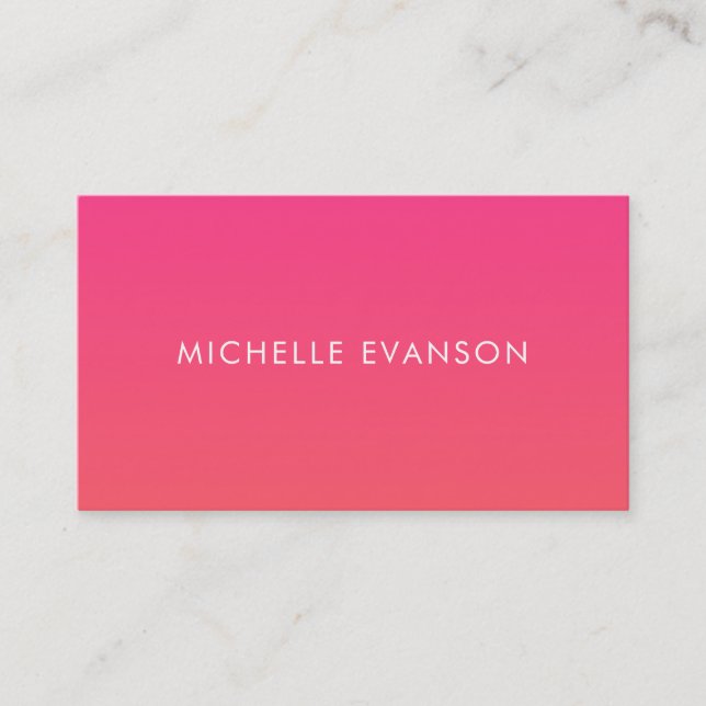 Carte De Visite Cool Neon rose orange dégradé (Devant)